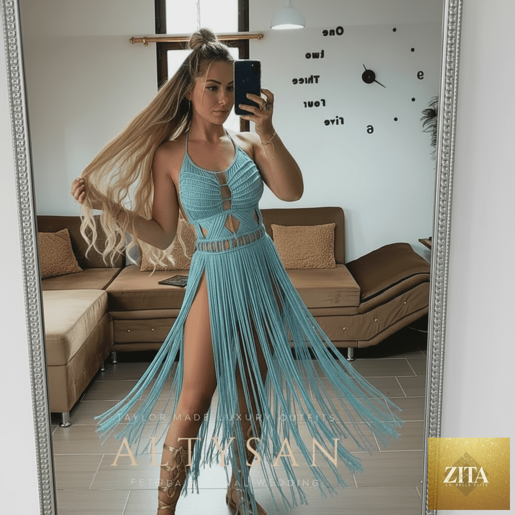 ALTYSAN COUTURE Artemis Boho dress featuring an elegant, flowing design perfect for beach parties, resorts, and festivals.