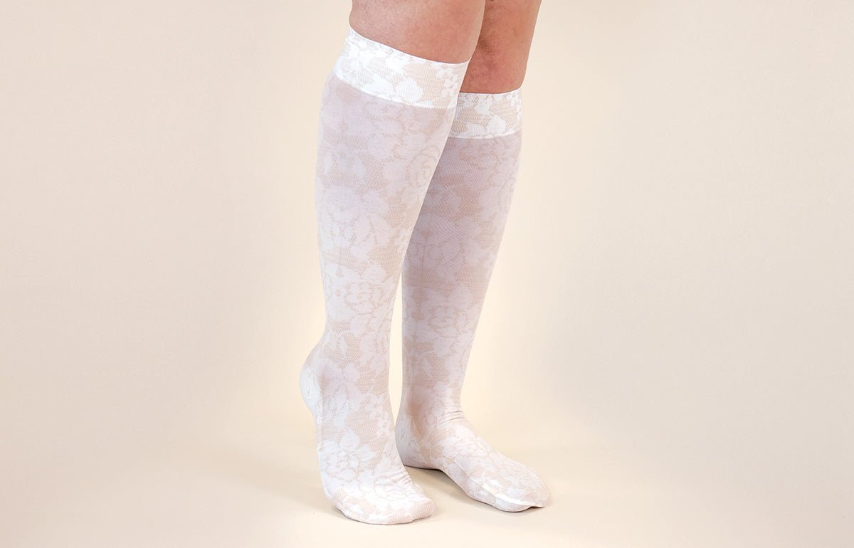 LympheDIVAs Darling Fair gradient compression socks featuring colorful, stylish design and supportive fabric for leg health.