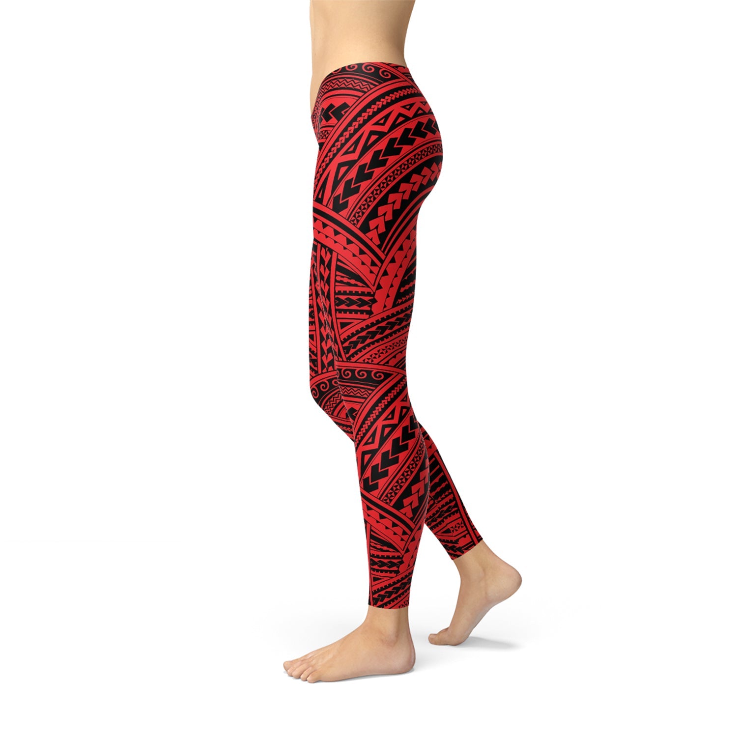 Red Maori Leggings Maroon Sooty