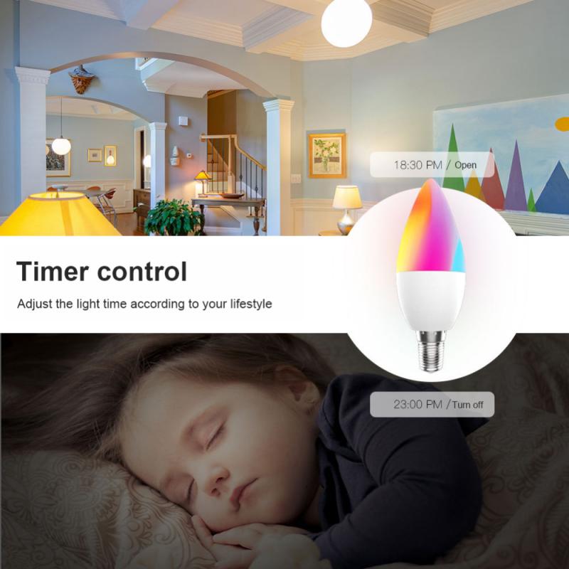Tuya Smart Bulb WiFi Dual Mode E12 Port Alexa Voice Control RGB Teal Simba