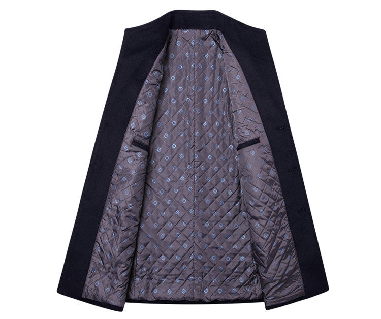 High Quality Men Coats Autumn Winter Solid Color Men's Wool Jacket Teal Simba