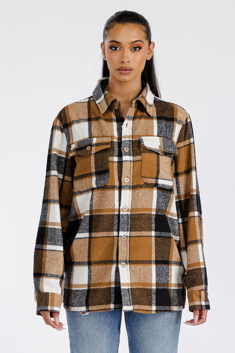 Boyfriend Oversized Soft Flannel Shacket FL503 Lime Milo