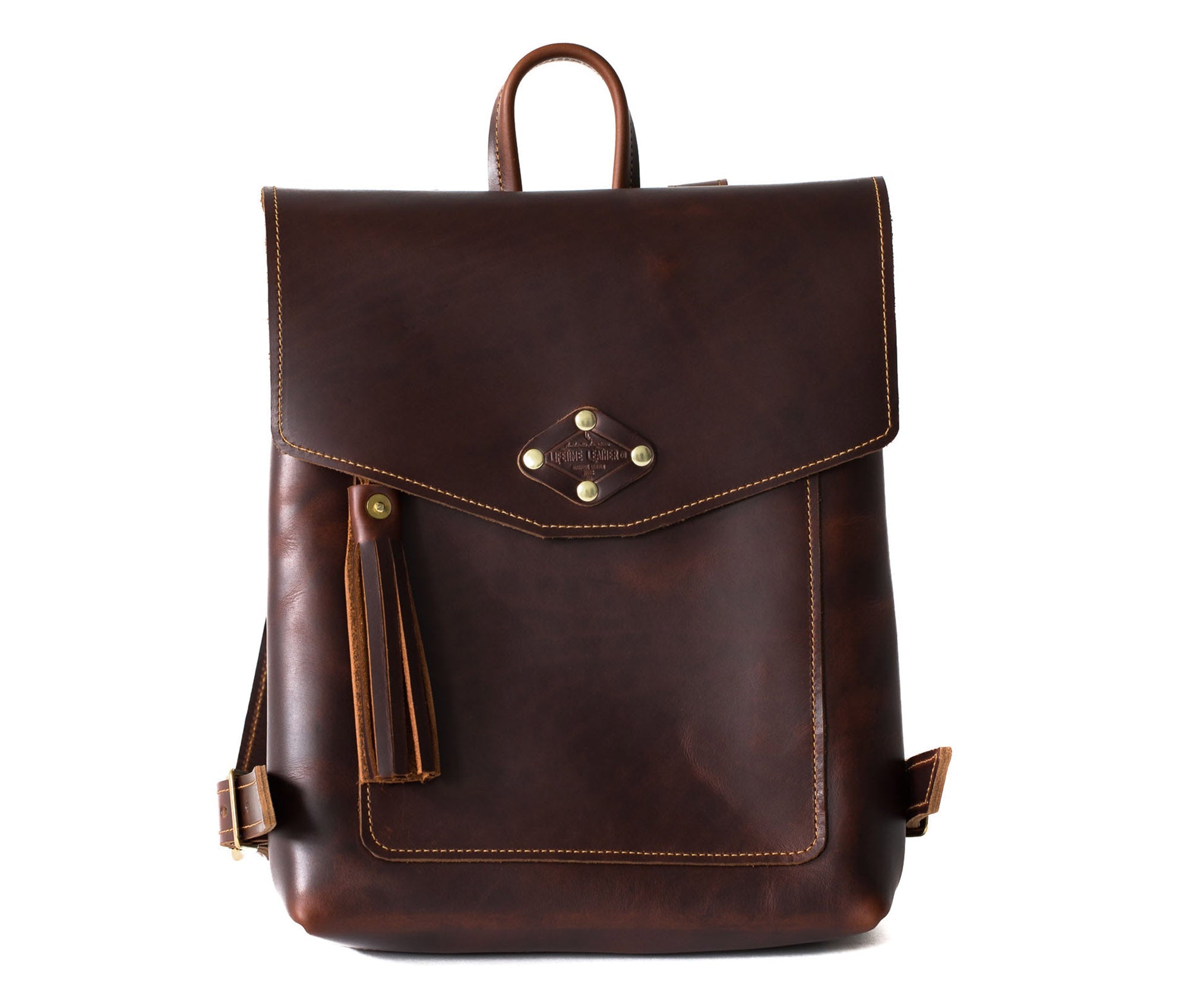 Leather Rucksack Olive Iolaus