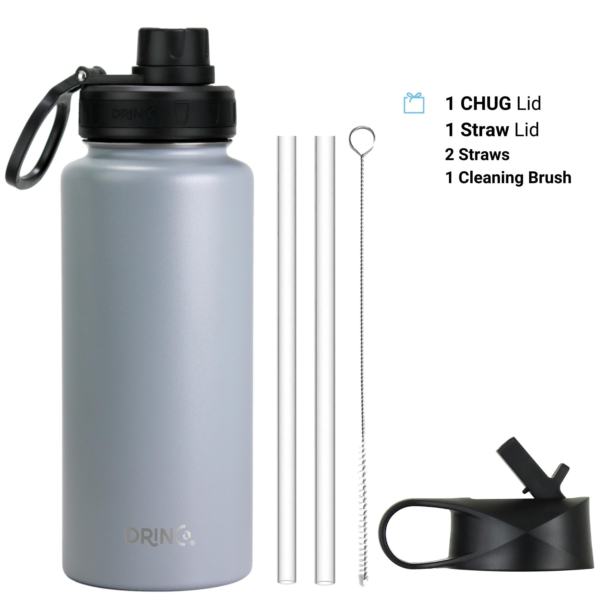 DRINCO® 32oz Stainless Steel Water Bottle - Asphalt Gray Orchid Lavender