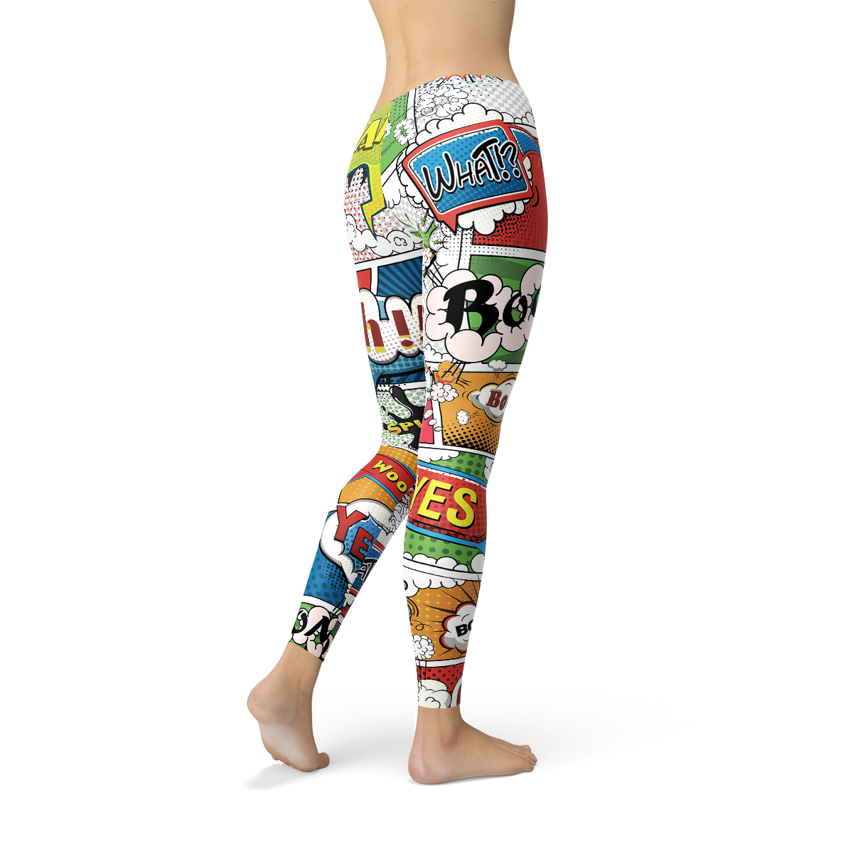Womens Comic Book Leggings Maroon Sooty