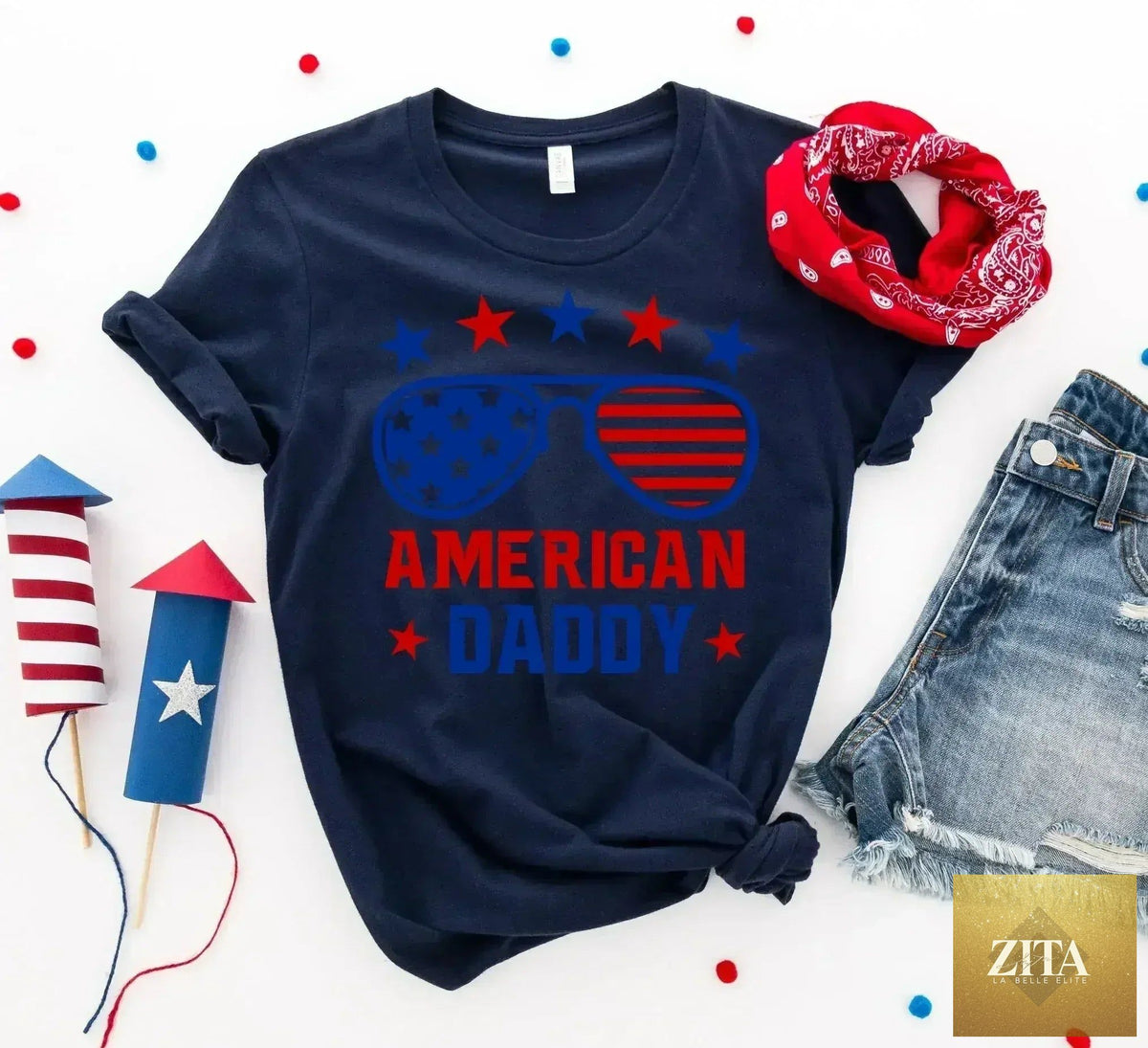Femstylo American Daddy T-shirt made of premium ring-spun cotton, casual men's T-shirt with a comfortable fit.