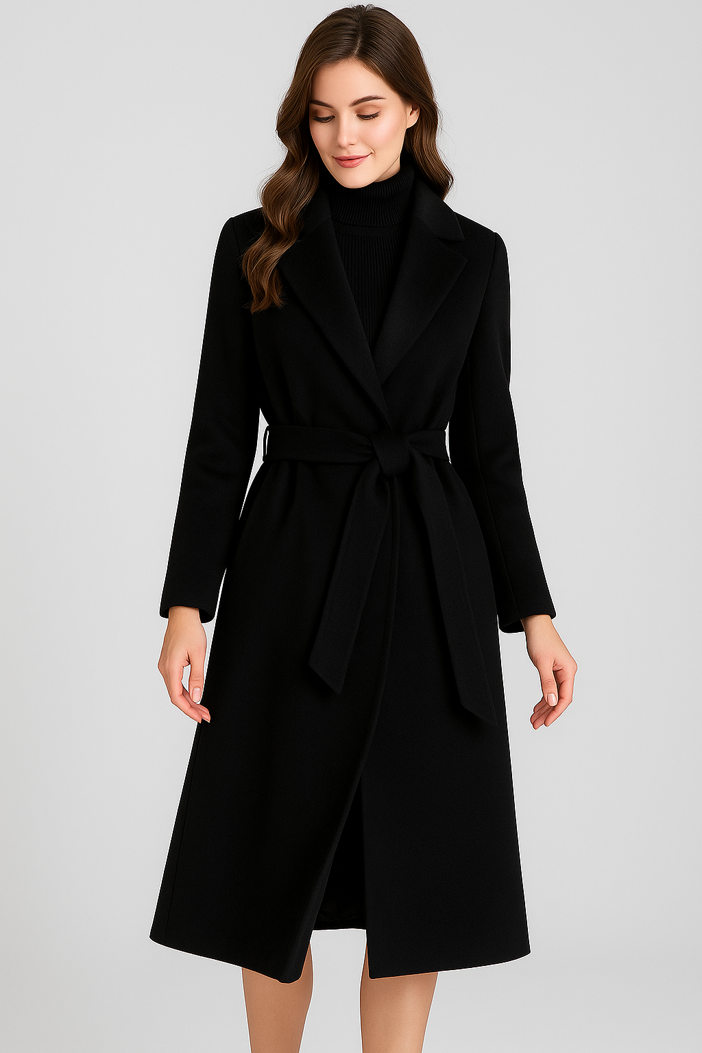 Autumn & Winter Temperament Korean Wool Coat for Women – Elegant & Carmine Juneberry