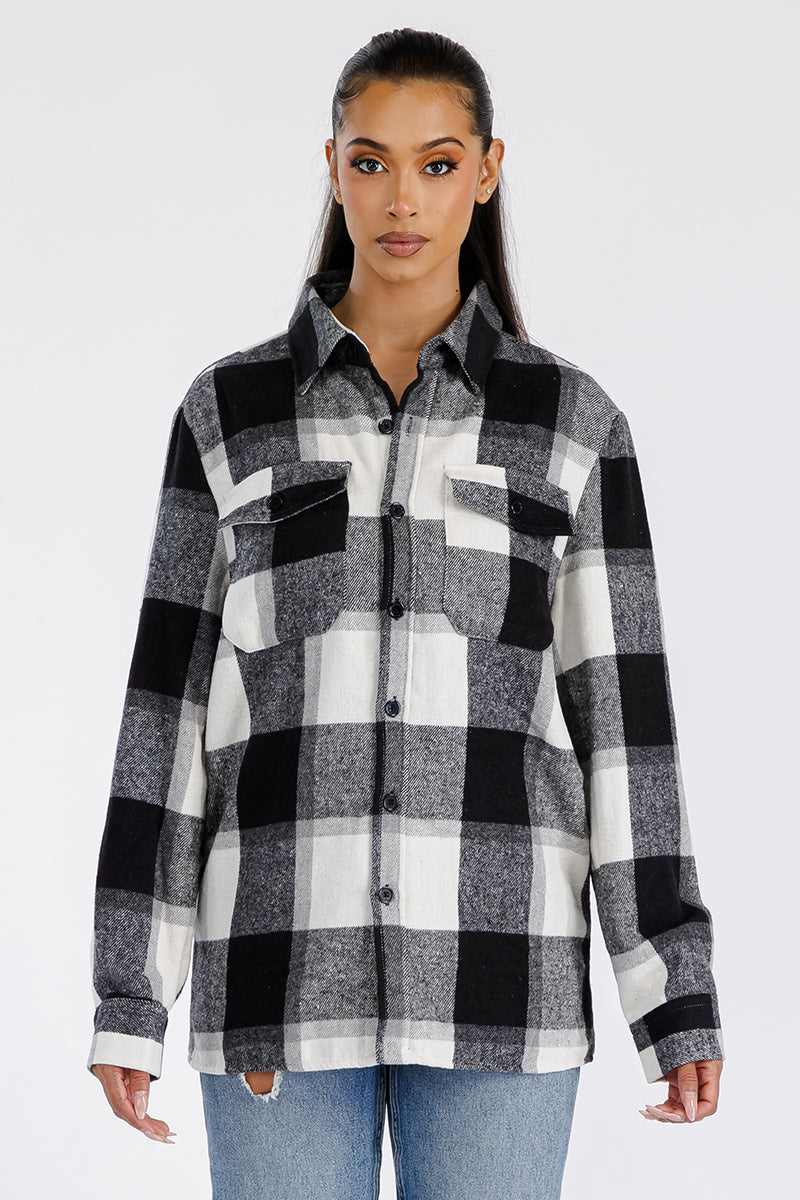 Boyfriend Oversized Soft Flannel Shacket FL501 Lime Milo
