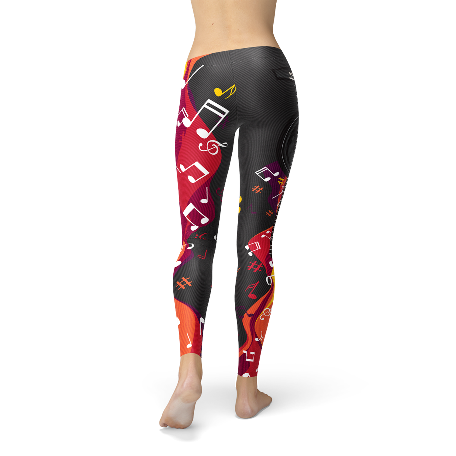 Guitar and Music Note Leggings Maroon Sooty