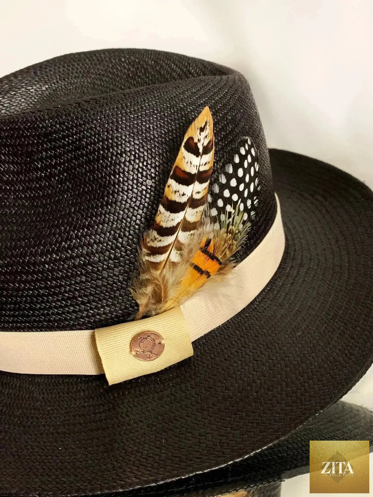 Unisex handwoven Panama hat made from Ecuadorian fino straw featuring a classic fedora style, by Femstylo.