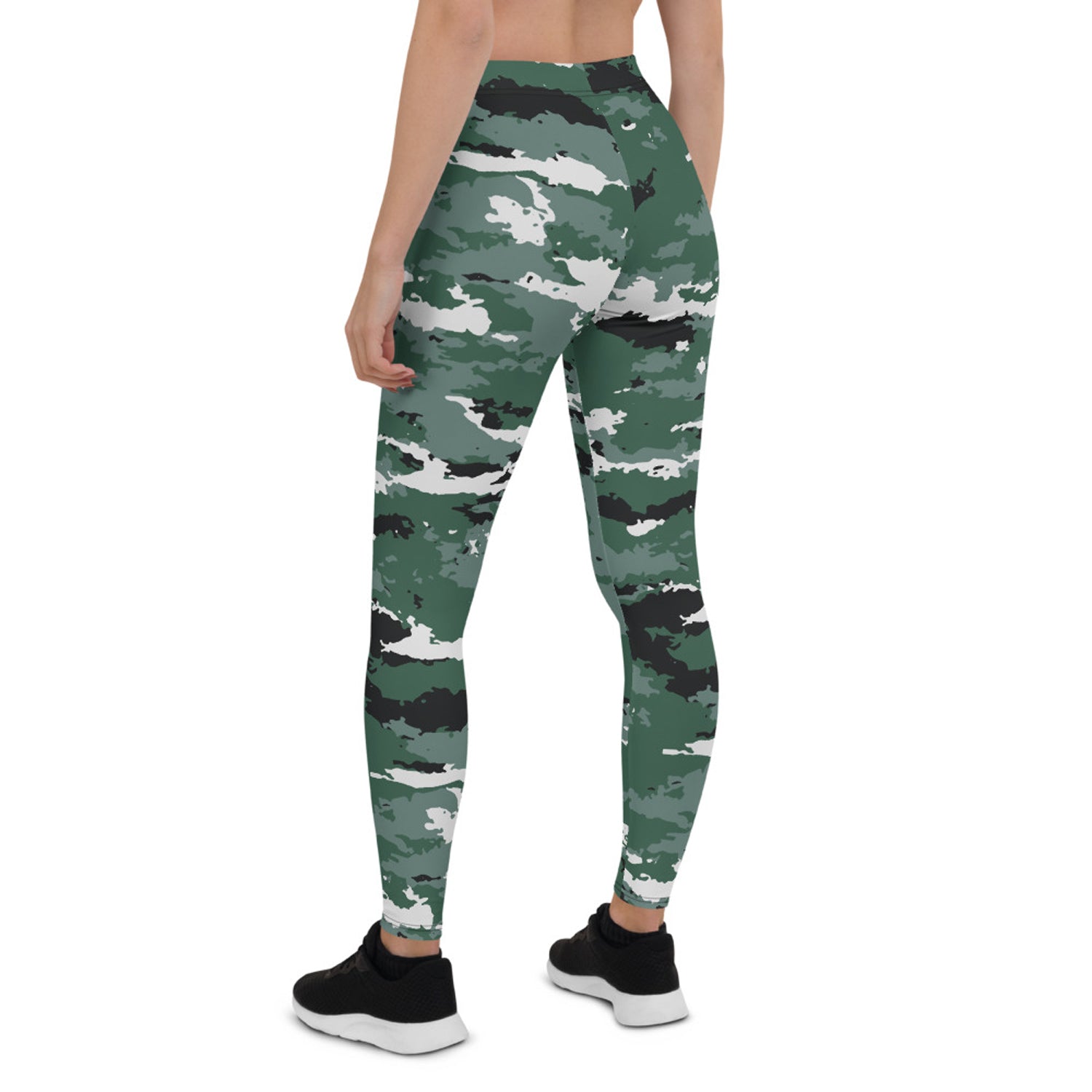 Earth Green Camo Leggings for Women Maroon Sooty