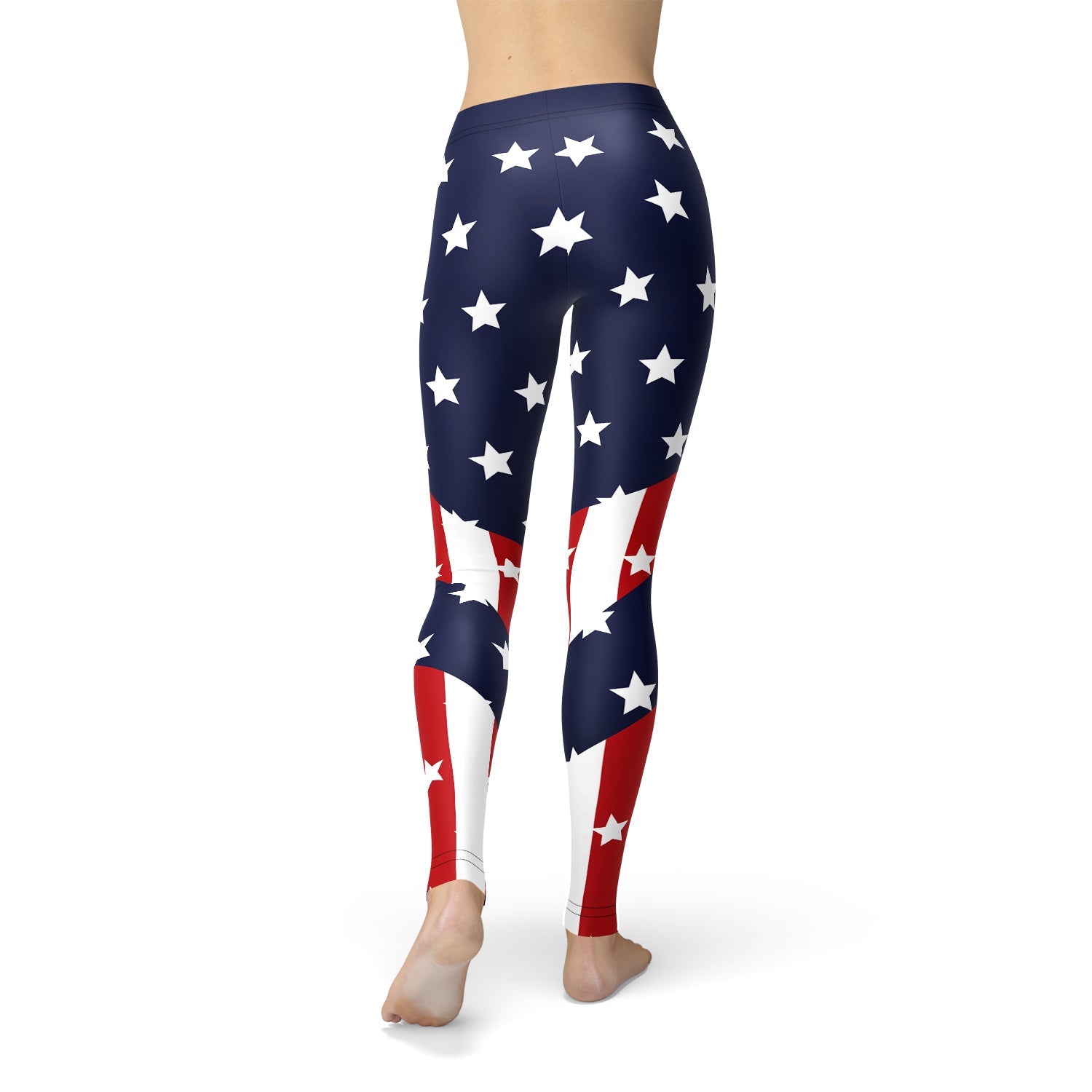 Womens American Flag Leggings Maroon Sooty