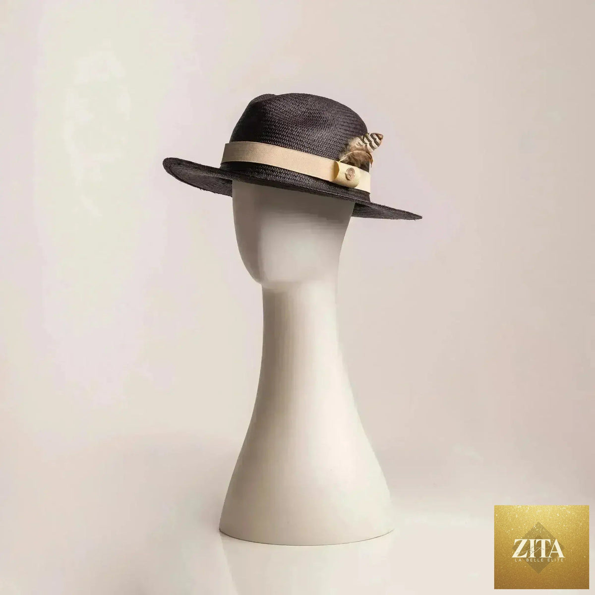Unisex Femstylo handwoven Panama hat made from Ecuadorian fino straw, stylish Fedora style with a natural, luxury finish.