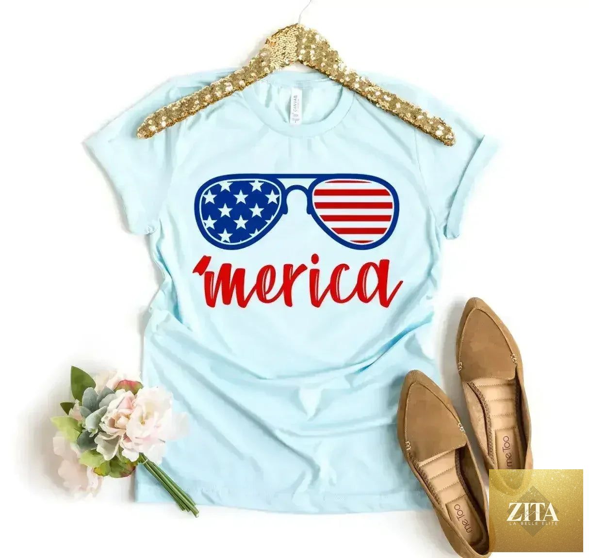 Femstylo America Glasses T-shirt made of soft, premium ring spun cotton with a comfortable fit and stylish design.