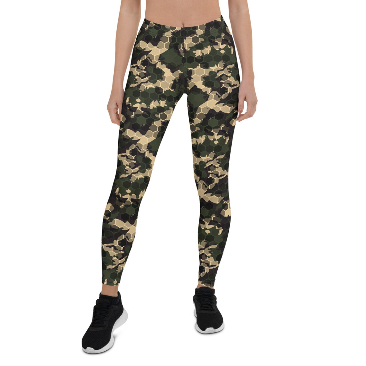 Womens Army Camo Leggings with Honeycombs Maroon Sooty