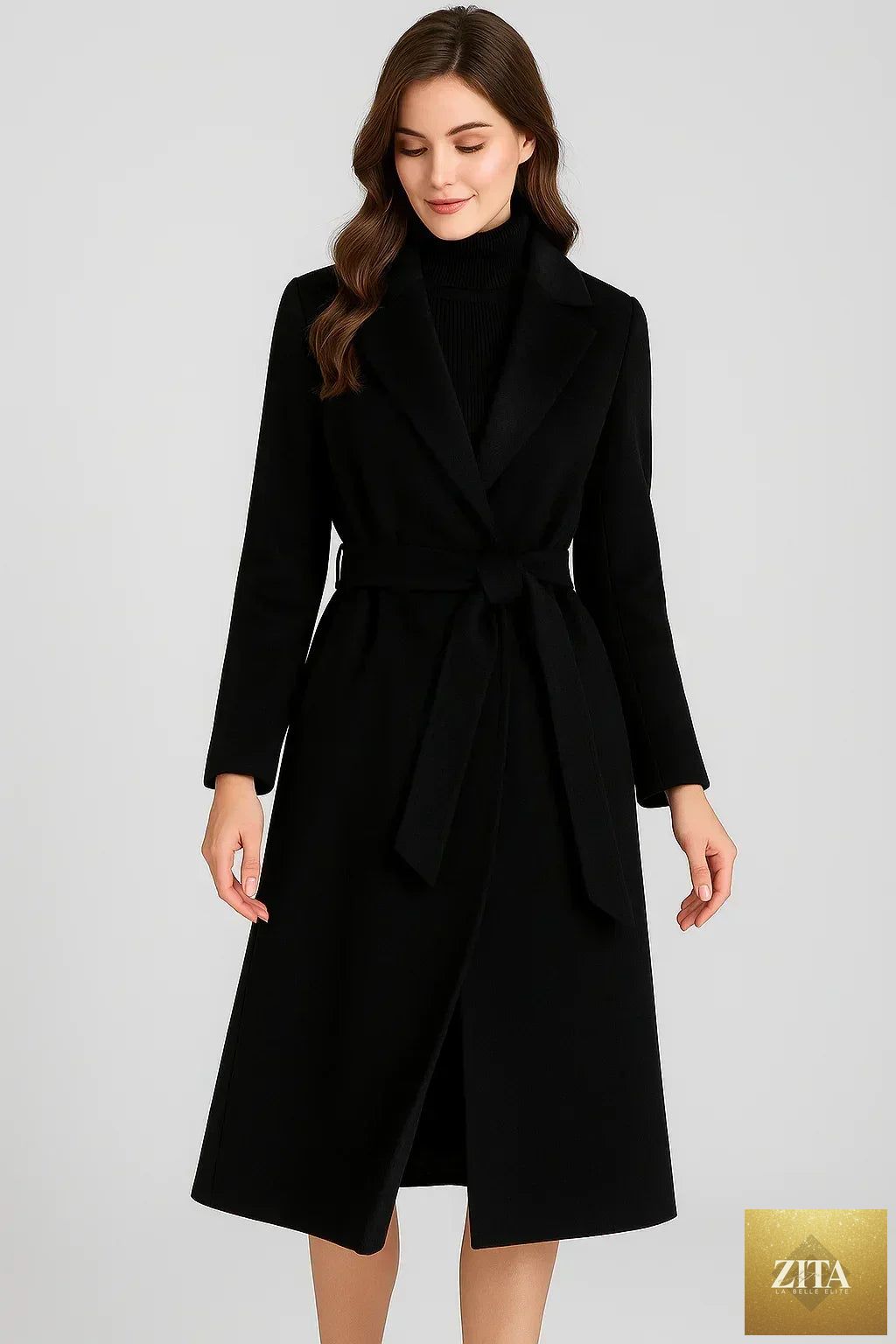 Korean wool coat for women by Zita La Belle Elite, elegant autumn and winter jacket with a stylish, warm design.