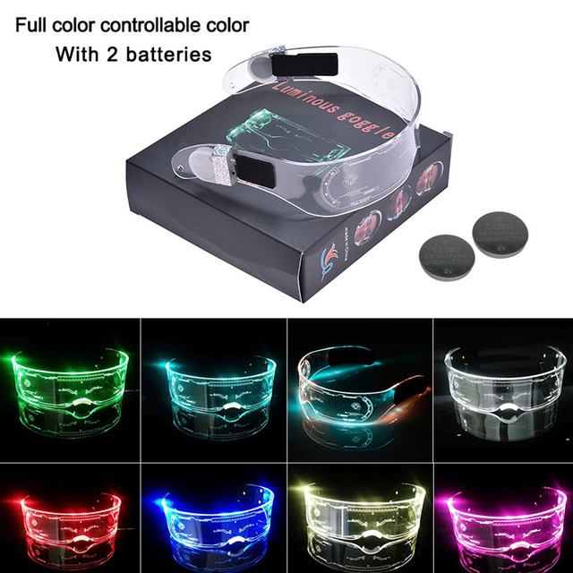7 Color Decorative Cyberpunk LED Goggles LED Luminous Glasses Lilac Milo