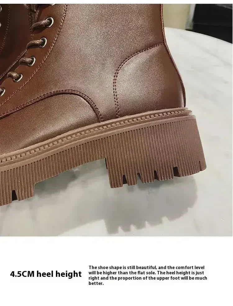 Femstylo Rhinestone Martin Boots with sparkling embellishments, featuring a classic lace-up design and bold silhouette.