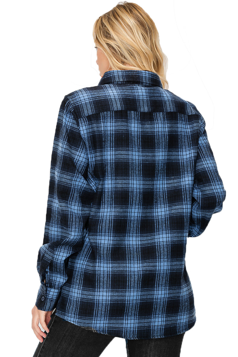 Oversize Boyfriend Plaid Checkered Flannel FL102 Lime Milo