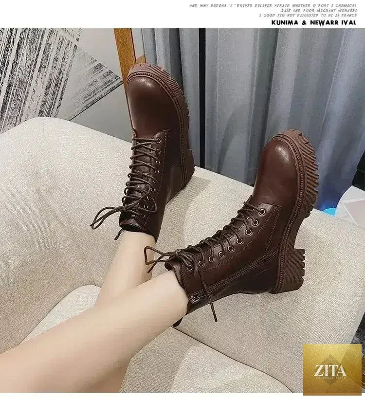 Femstylo Rhinestone Martin Boots with sparkling embellishments, featuring a bold style and tall silhouette for a striking look.