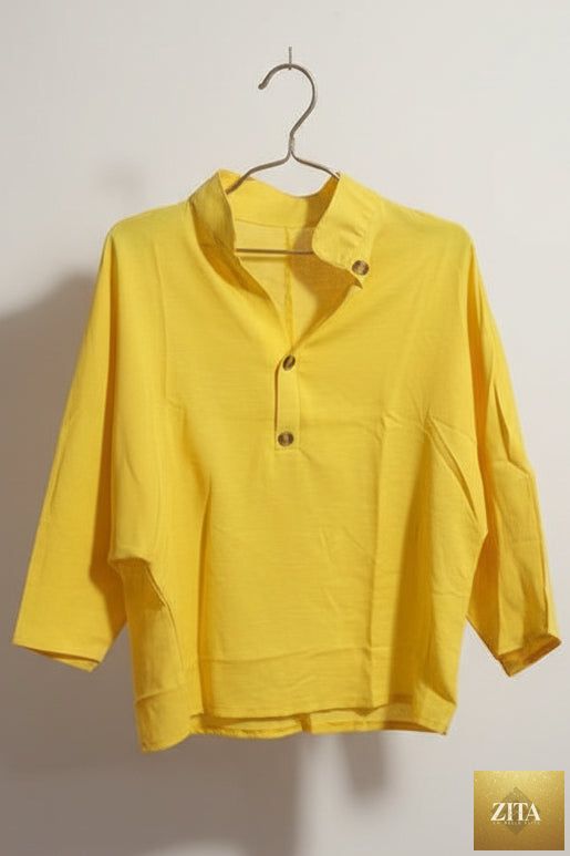 Women's linen-look stand collar batwing top and wide-leg pants set by MERIDGE, featuring a stylish two-piece ensemble.