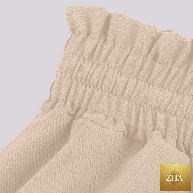 Women's high waist wide-leg casual pants by Zita La Belle Elite, featuring flowy fabric and a relaxed fit.