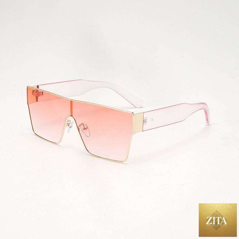 Square metal frame sunglasses by FitiqueFit, featuring a sleek European hip-hop fashion style, with dark tinted lenses and modern design.