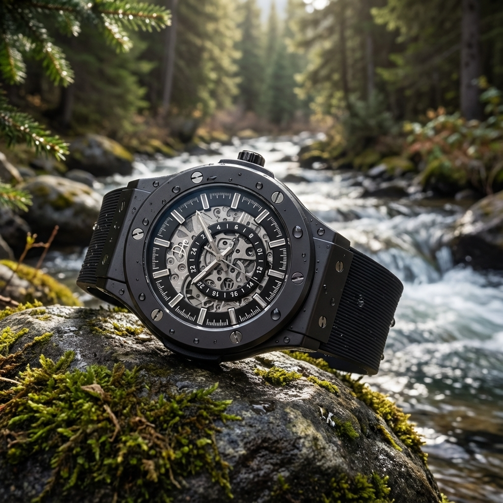 Stainless steel skeleton watch for men by Dapper Watches, gunmetal finish with visible gears and intricate dial design.