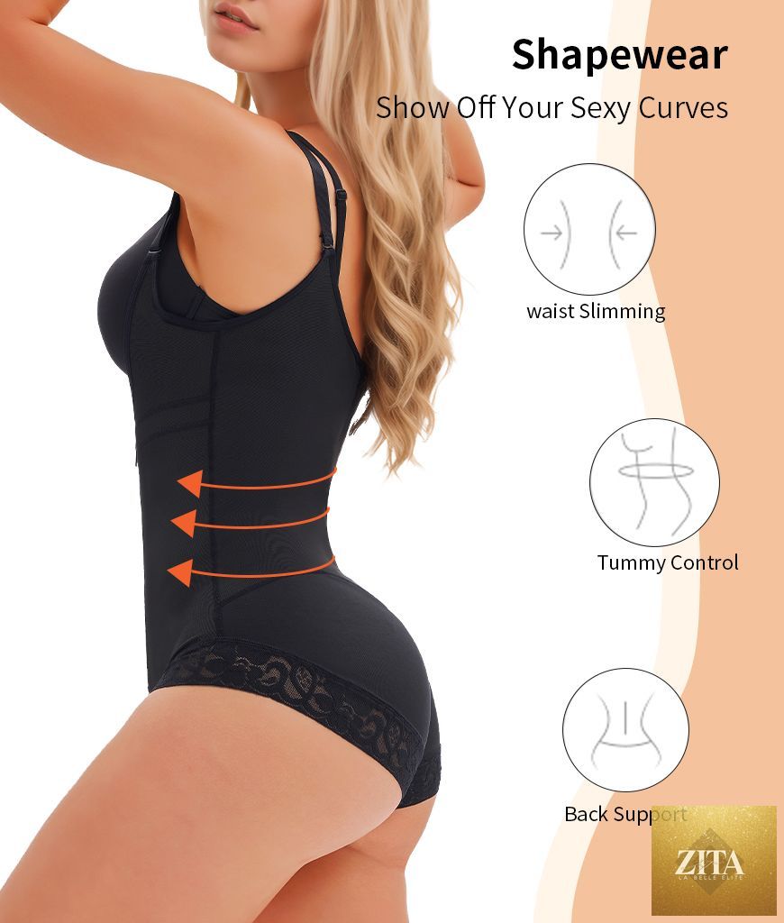 Women's Colombian shapewear bodysuit by Cnasti Strings and Thangs, sculpting and lifting fit, smooths curves and enhances figure.