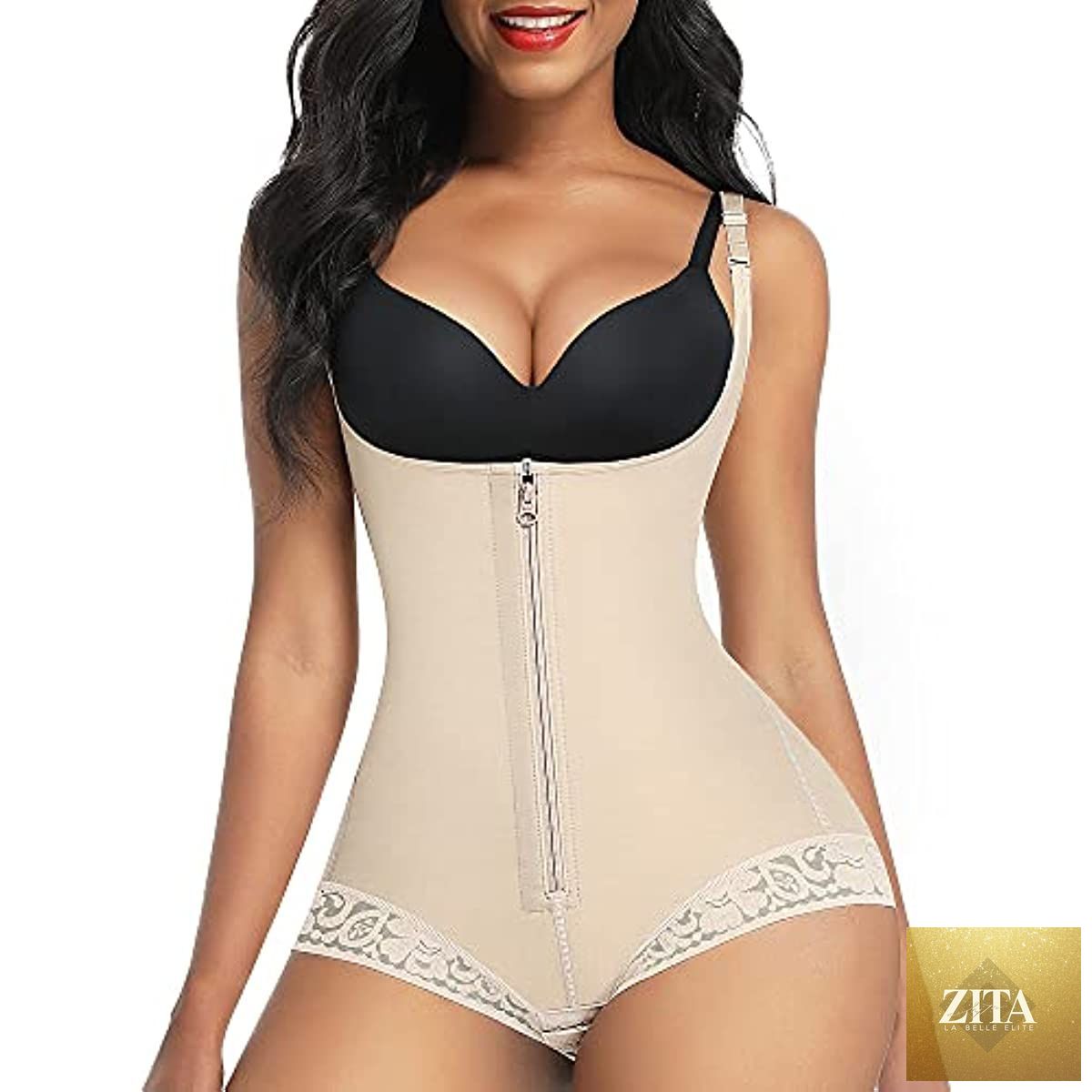 Seamless women's shapewear by Cnasti Strings and Thangs featuring triple control, plus size tummy and thigh slimming body shaper
