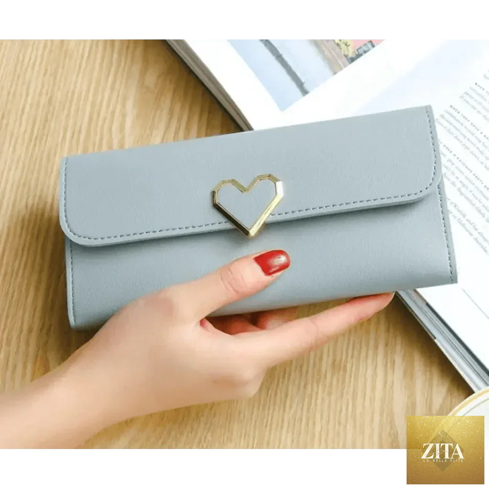 Stevvex luxury love heart wallet for ladies and girls, durable purse with card holder and phone clutch, stylish and compact.