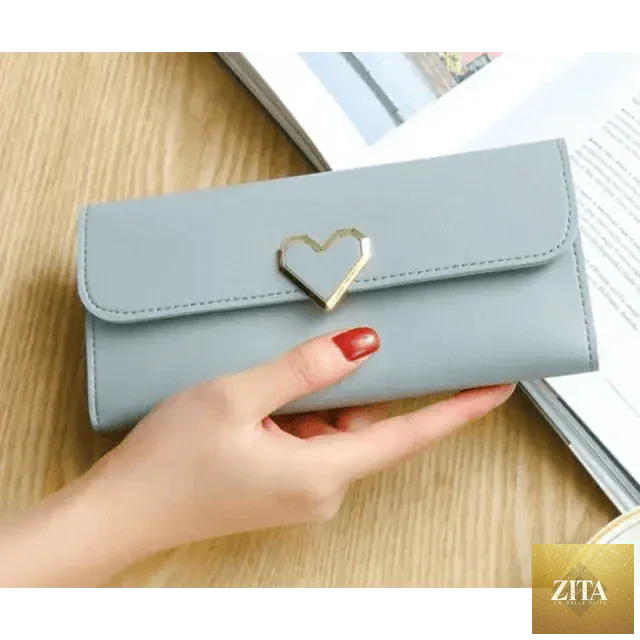 Luxury love heart wallet by Zita La Belle Elite featuring durable materials, card holder, and phone clutch for ladies and girls.