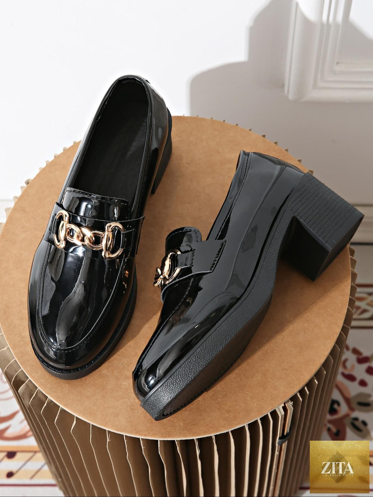 Women's FitiqueFit bowtie round toe low heel pumps in wide size, casual PU footwear with a stylish design and comfortable fit.