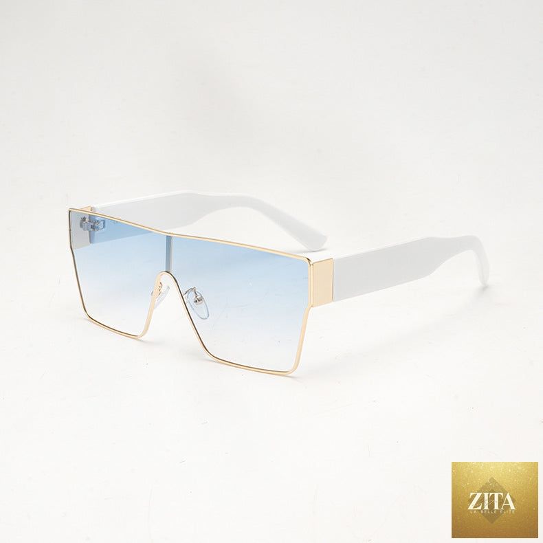 Square metal frame sunglasses by FitiqueFit, featuring a trendy European hip-hop style eye wear design.