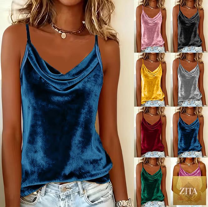 Zita La Belle Elite solid color sleeveless camisole tank top in multiple colors, casualwear for women, size S to XXL