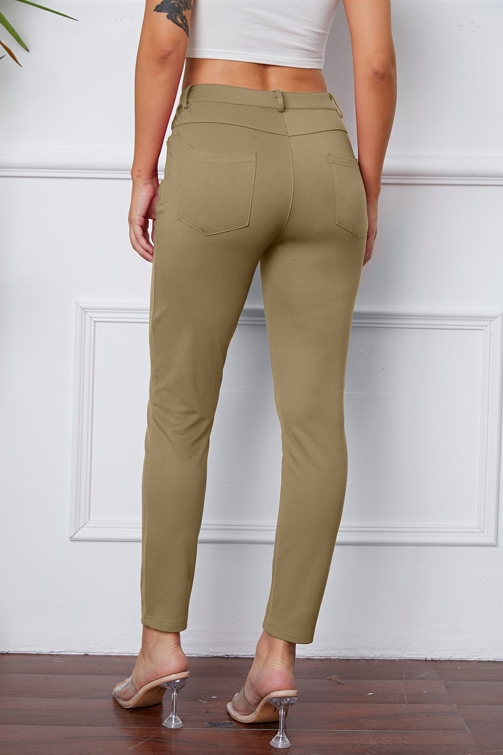 StretchyStitch Pants By Basic Bae Pocketed Opaque Stretch For Women All Day Comfort