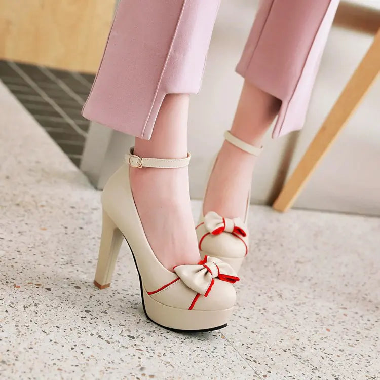 Women's waterproof chunky heels with strap from Trendy Attic Store01, featuring a stylish design and sturdy heel for everyday wear.