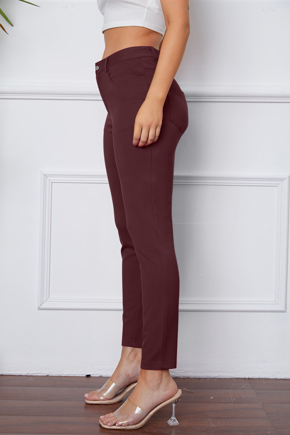StretchyStitch Pants By Basic Bae Pocketed Opaque Stretch For Women All Day Comfort