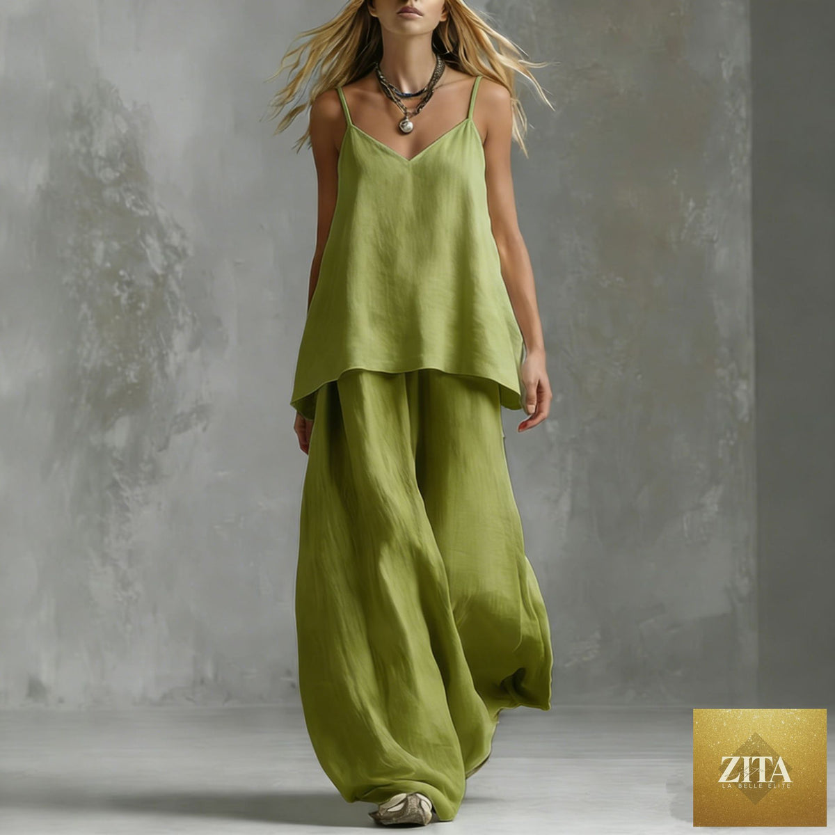 Women's sleeveless off-shoulder elegant pantsuit set from FitiqueFit, featuring a casual two-piece design with tailored pants.