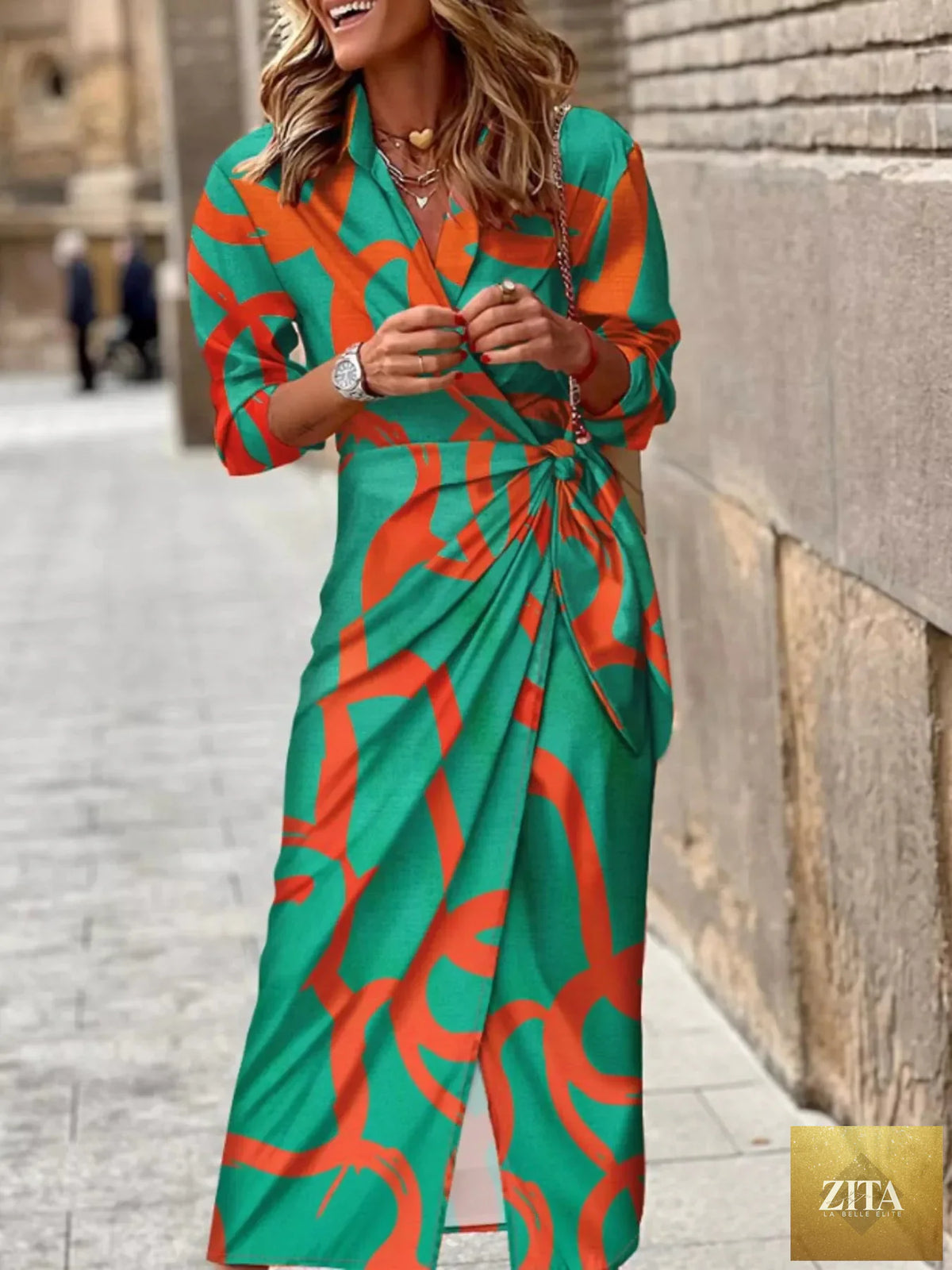 Printed collared neck shirt dress from Shopiebay, featuring a casual button-up design with a stylish collar and printed fabric.