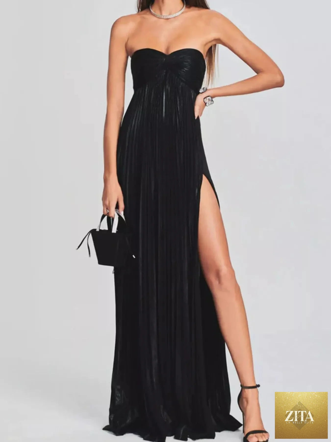 Sweetheart neck tube maxi dress by Shopiebay featuring a fitted bodice and flowing skirt, perfect for elegant occasions.