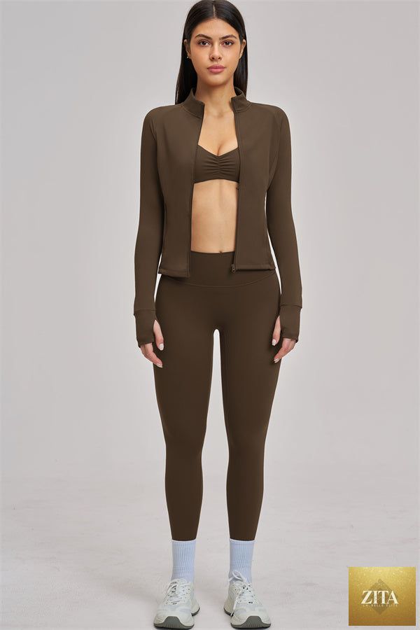 The Swoon Jacket Sports Bra Leggings 3-Piece Set