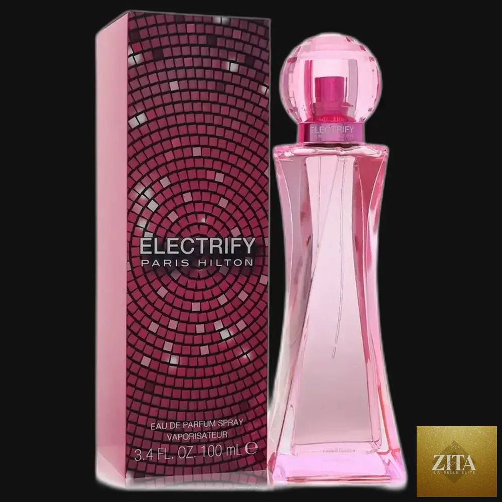 Electrify by Paris Hilton perfume for women in a 3.4 oz eau de parfum spray, featuring a sleek bottle design from Gamer Scents.