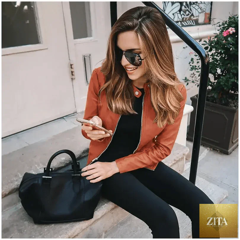 Stevvex women's solid color PU leather jacket for autumn and winter, long-sleeved, stylish and warm fashion outerwear.