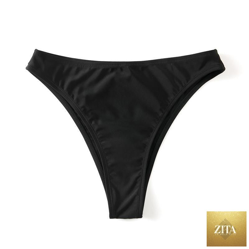 Stevvex black high-waist bikini set with off-shoulder ruffles and beach skirt, featuring push-up design for stylish summer swimwear.