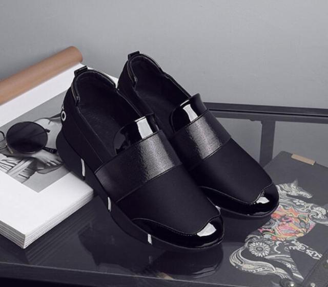 Elegant Black Women Slip-On Casual Thicken Sneakers Soft Soled Slip On Walking Shoes Lightweight Casual Running Sneakers Flats Casual Walking Espadrilles For Women