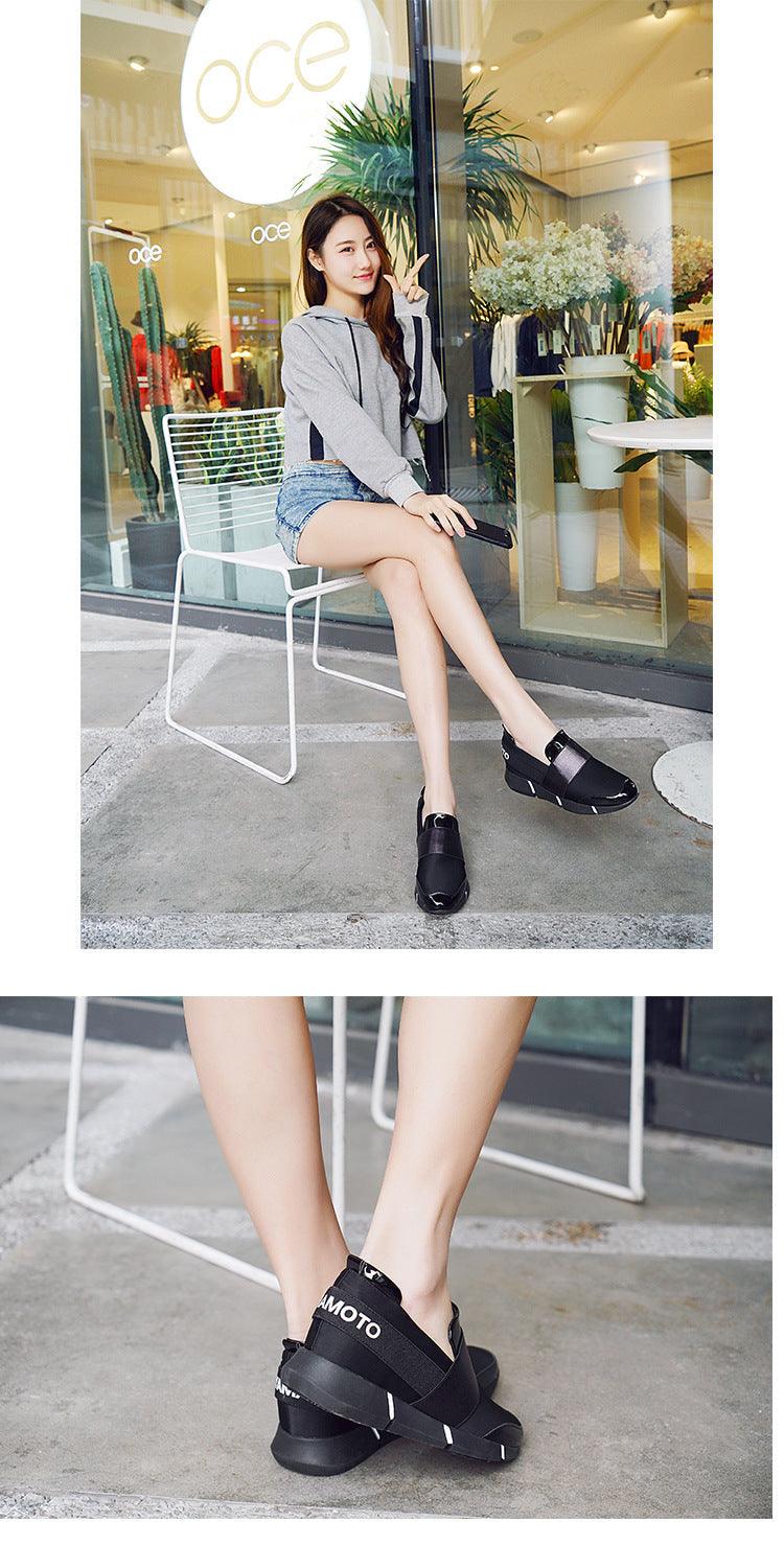 Elegant Black Women Slip-On Casual Thicken Sneakers Soft Soled Slip On Walking Shoes Lightweight Casual Running Sneakers Flats Casual Walking Espadrilles For Women