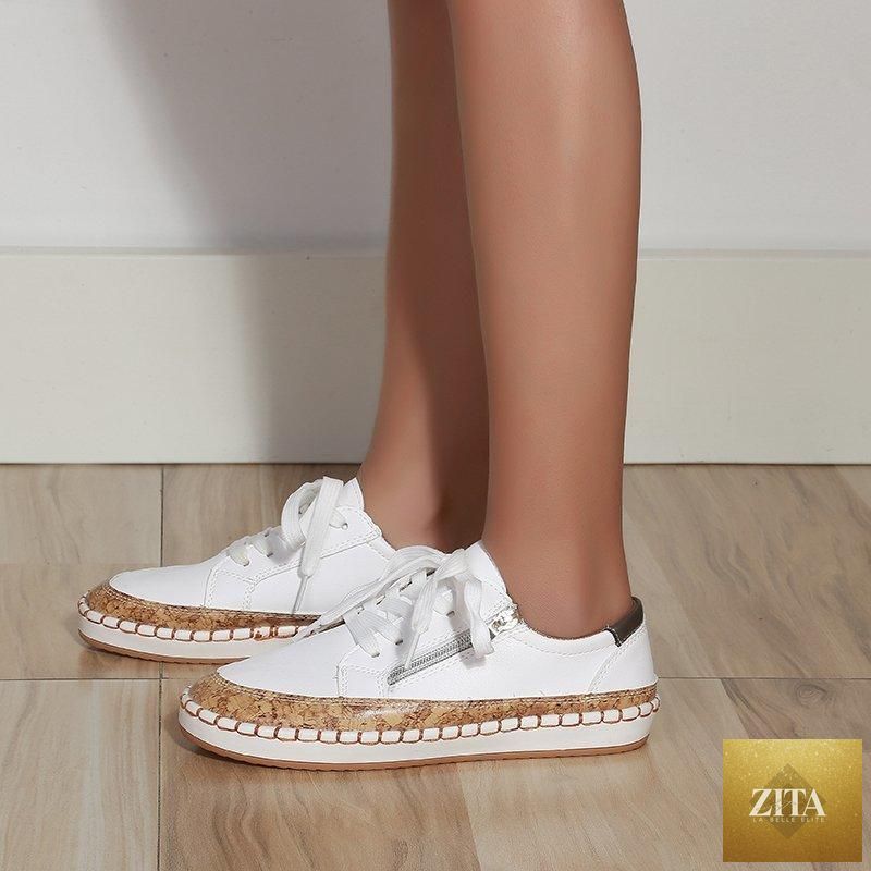 Elegant floral women’s sneakers by Stevvex, printed lace-up flat shoes with round toe, casual comfortable tennis shoes for walking.