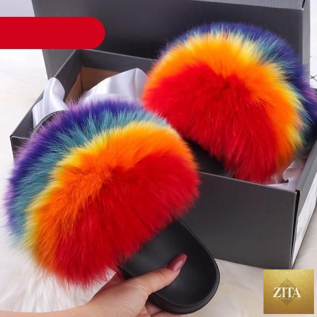 Elegant Stevvex indoor fur summer flat sandals with open toe, plush fluffy fur, slip-on design, perfect for women’s beach and casual wear.