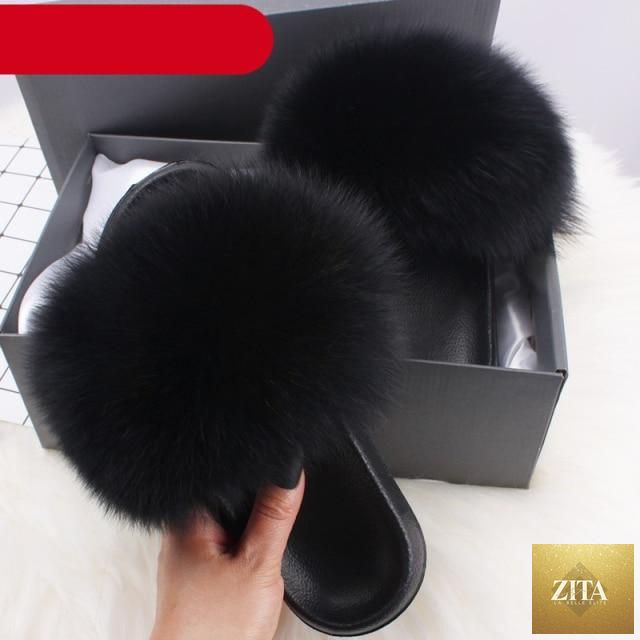 Stevvex fuzzy fur slide sandals for women, open-toe plush summer flat sandals with faux fur and feather details.